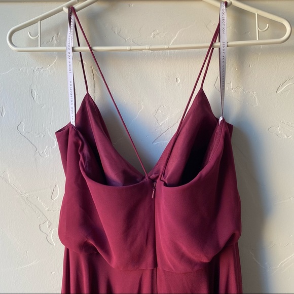 Jenny Yoo Bridesmaid Dress Hibiscus Burgundy - Picture 3 of 7
